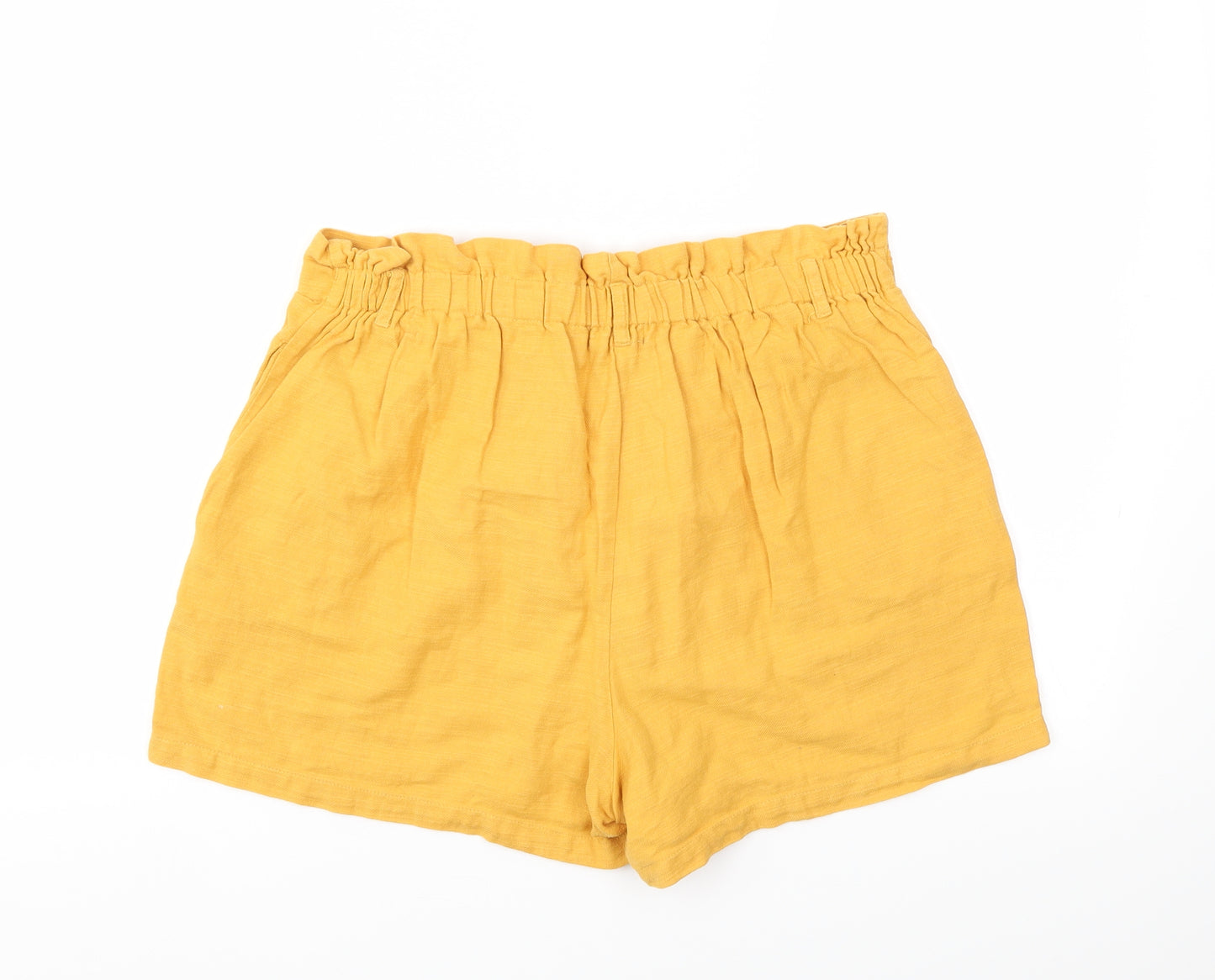 Primark Womens Yellow   Cut-Off Shorts Size 14 - Stretch waistband