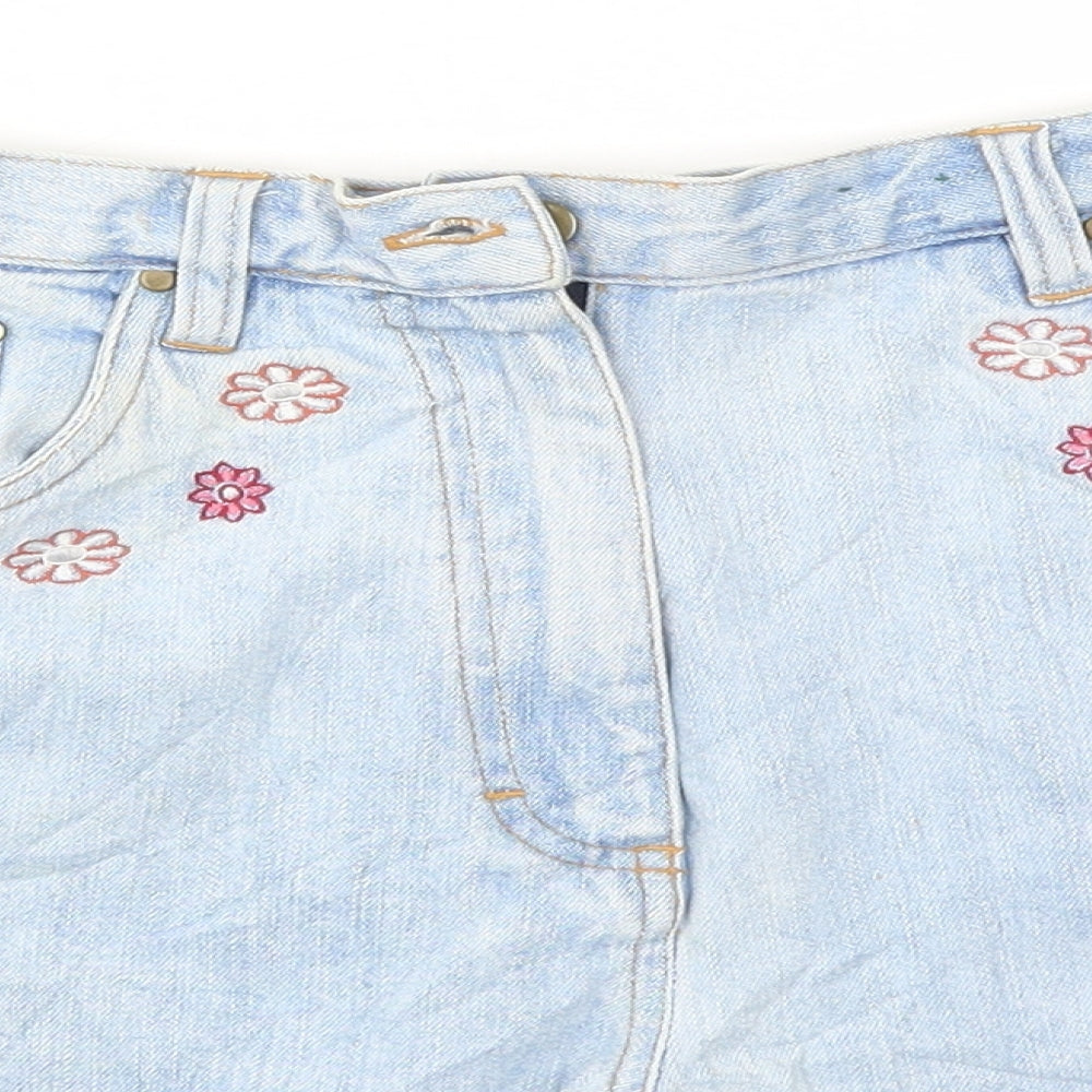Soon Womens Blue Floral  Cut-Off Shorts Size 12