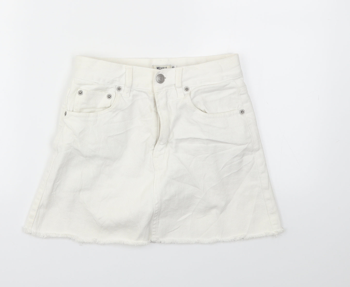 MELVILE Womens White   Flare Skirt Size 4