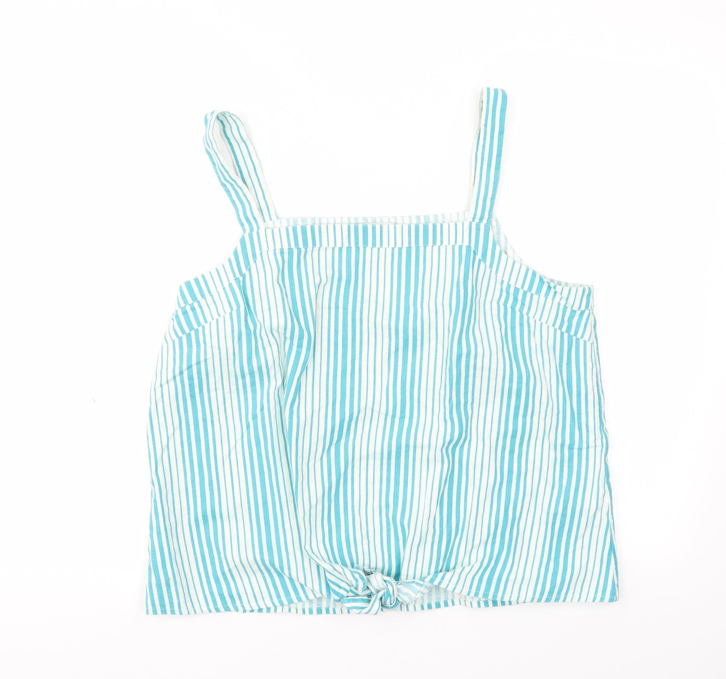 TU Womens Blue Striped  Basic T-Shirt Size 16