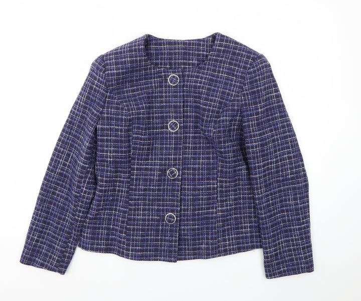 EWM Womens Blue Jacket Blazer Size 14