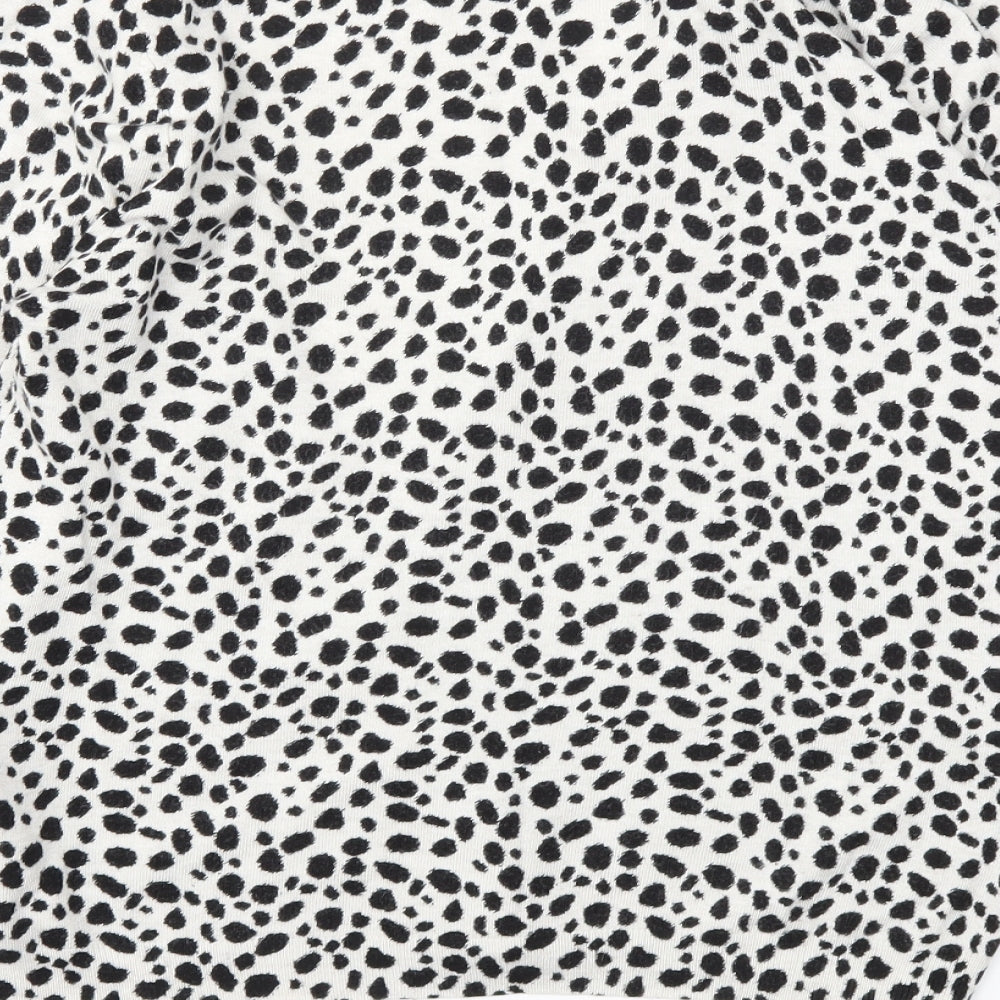 M&S Womens Black Animal Print  Cardigan Jumper Size 14