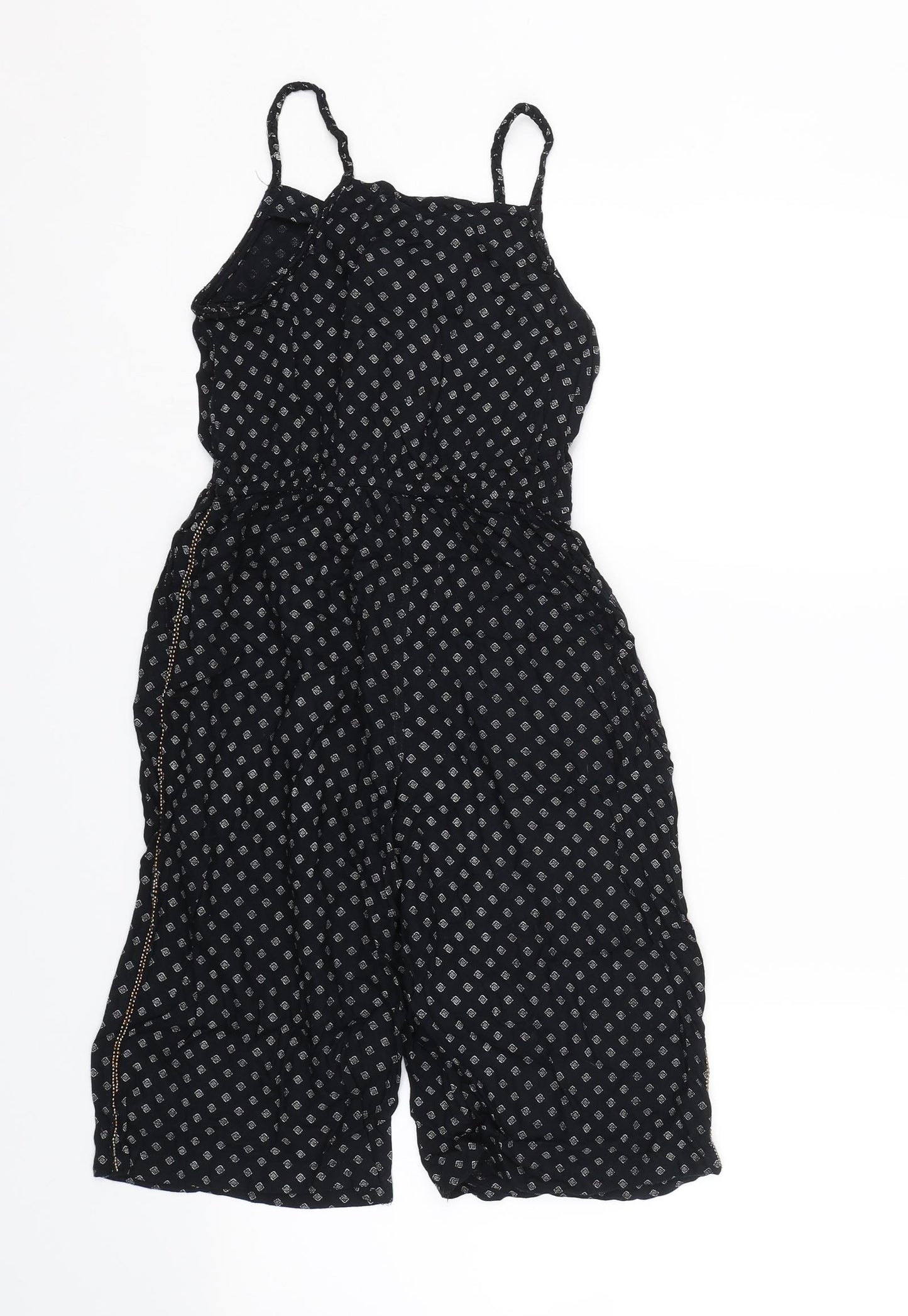 Matalan Girls Black Geometric  Jumpsuit One-Piece Size 9 Years  - Summer