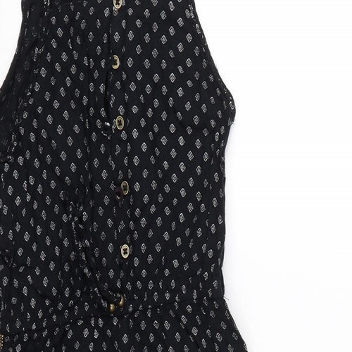 Matalan Girls Black Geometric  Jumpsuit One-Piece Size 9 Years  - Summer