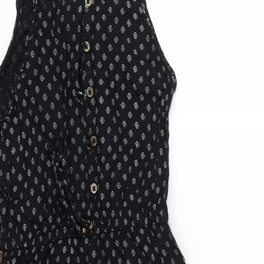 Matalan Girls Black Geometric  Jumpsuit One-Piece Size 9 Years  - Summer