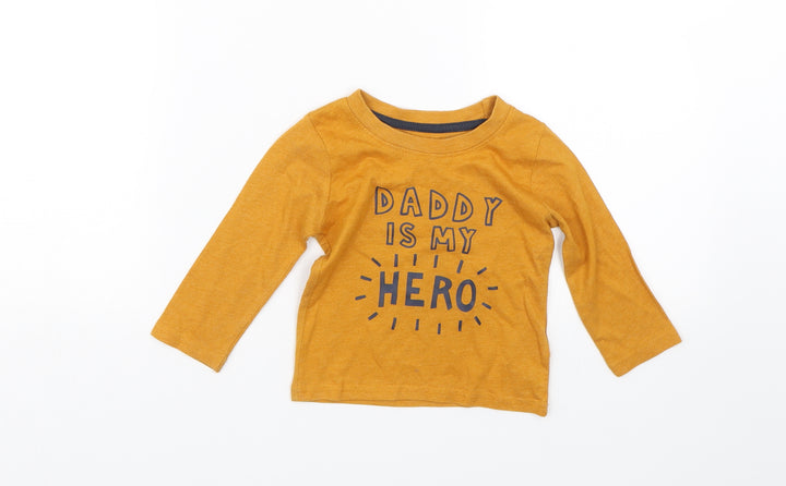 Primark Baby Yellow Basic T-Shirt Size 9-12 Months