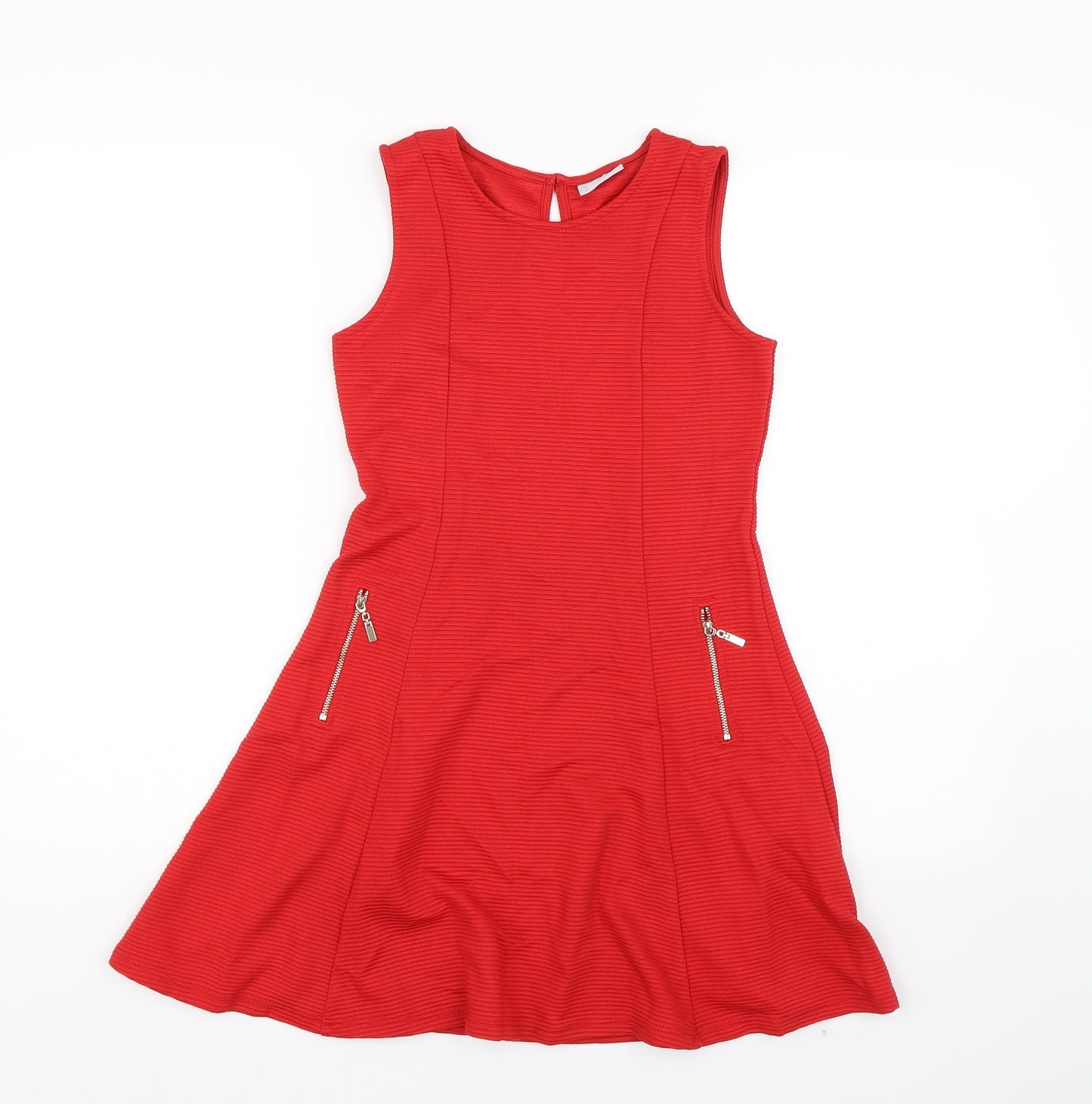 Matalan Girls Red Striped  Tank Dress  Size 12 Years
