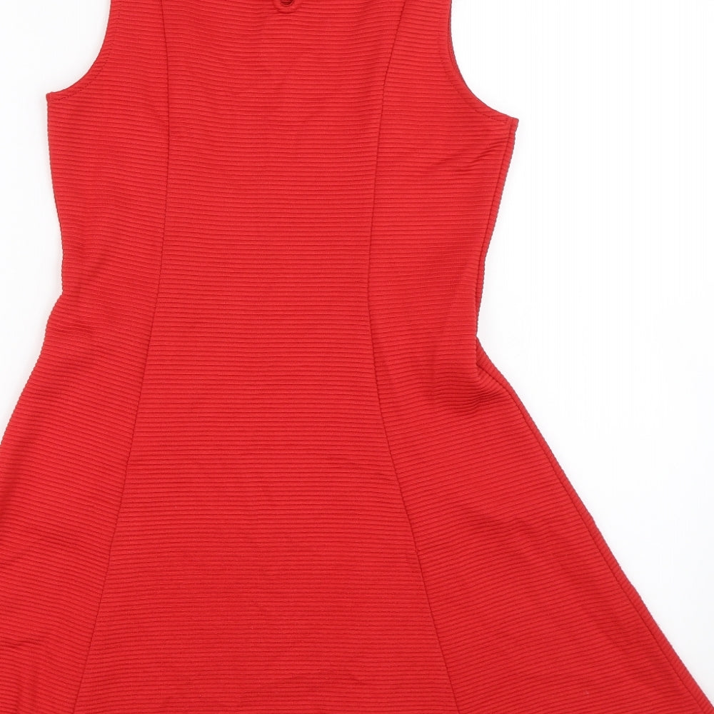 Matalan Girls Red Striped  Tank Dress  Size 12 Years