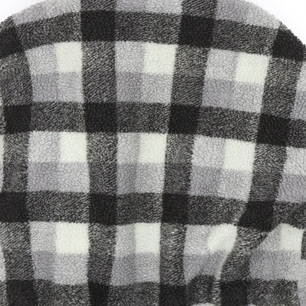 New Look Womens Black Check Fleece Jacket  Size 12