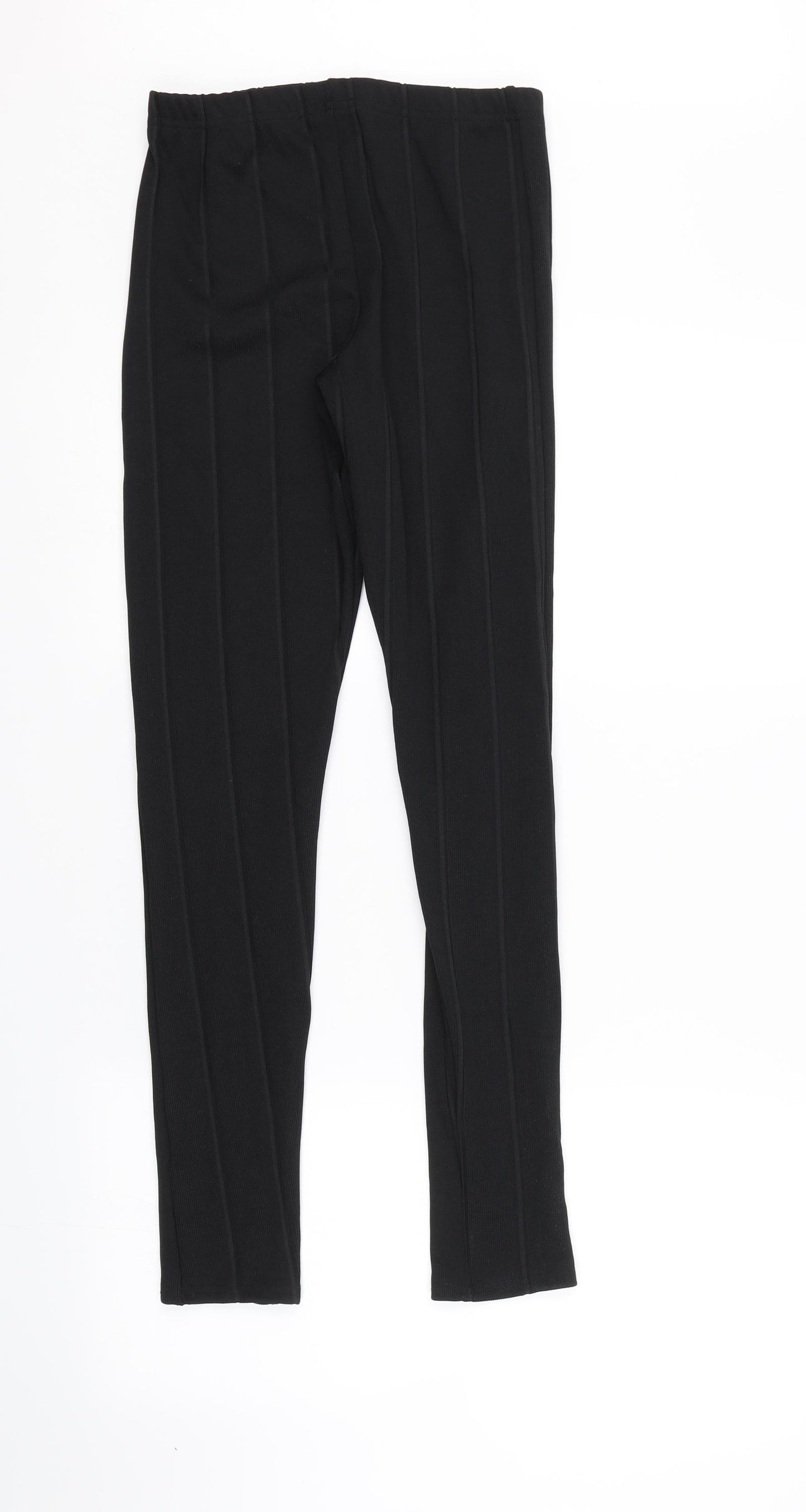 Preworn Womens Black Striped  Jogger Leggings Size M L27 in