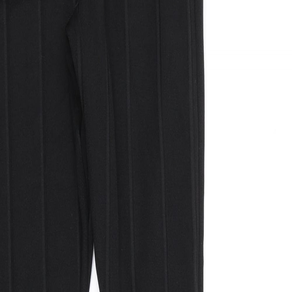 Preworn Womens Black Striped  Jogger Leggings Size M L27 in