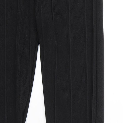 Preworn Womens Black Striped  Jogger Leggings Size M L27 in