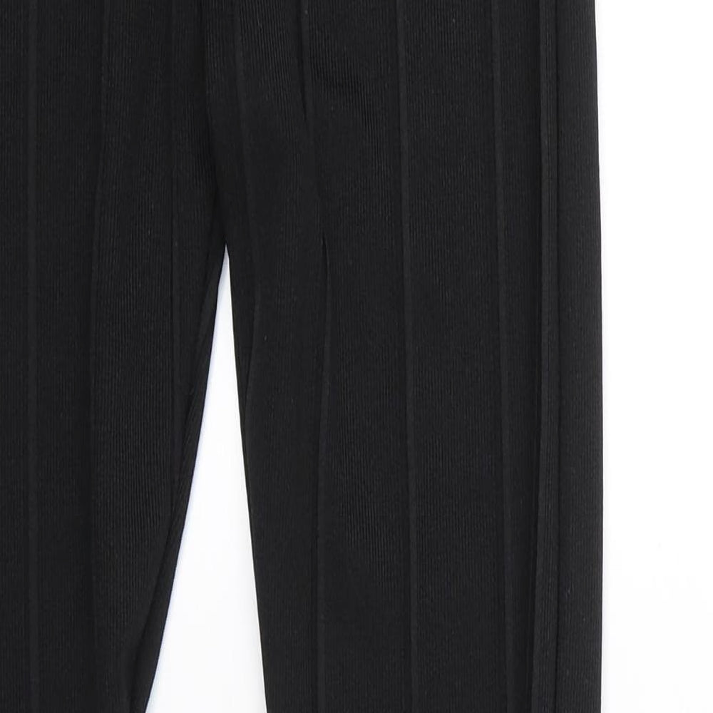 Preworn Womens Black Striped  Jogger Leggings Size M L27 in