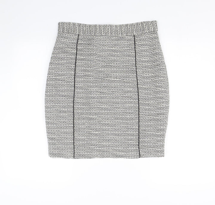 H&M Womens White Striped  Straight & Pencil Skirt Size 12