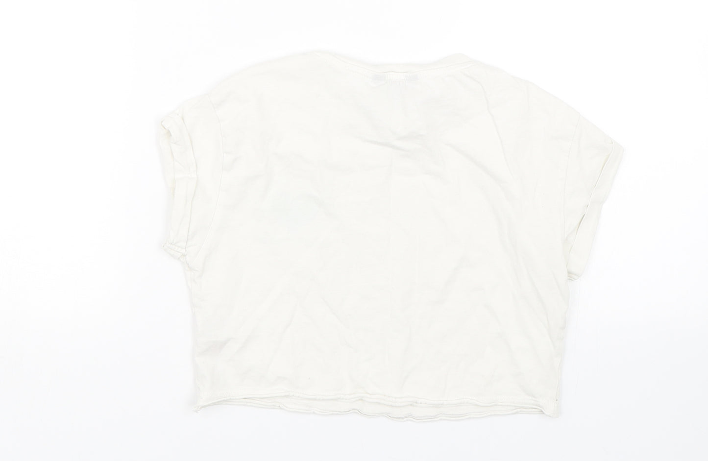New Look Girls White   Cropped T-Shirt Size 9 Years