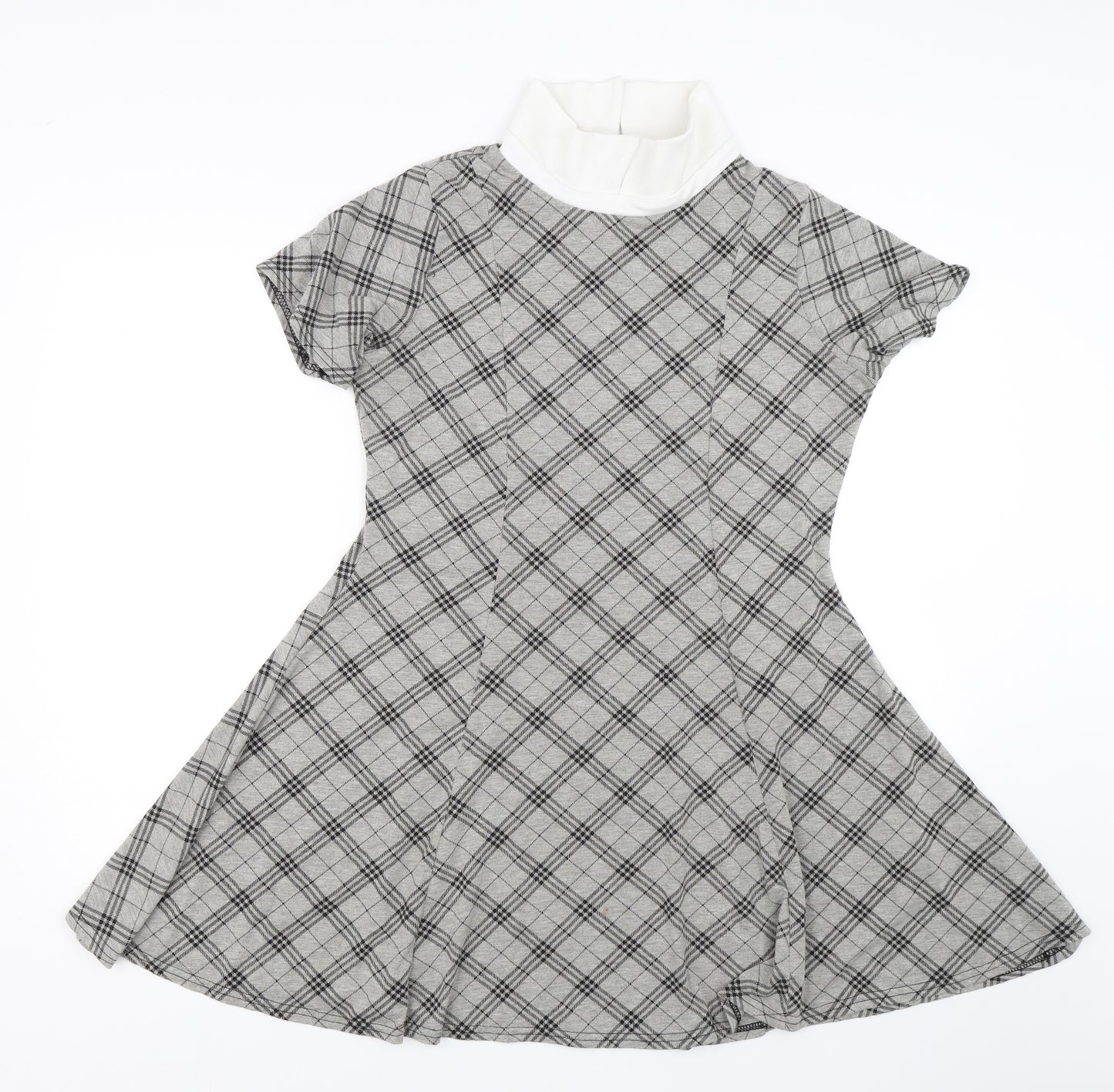 Cameo Rose Womens Grey Check  T-Shirt Dress  Size 16