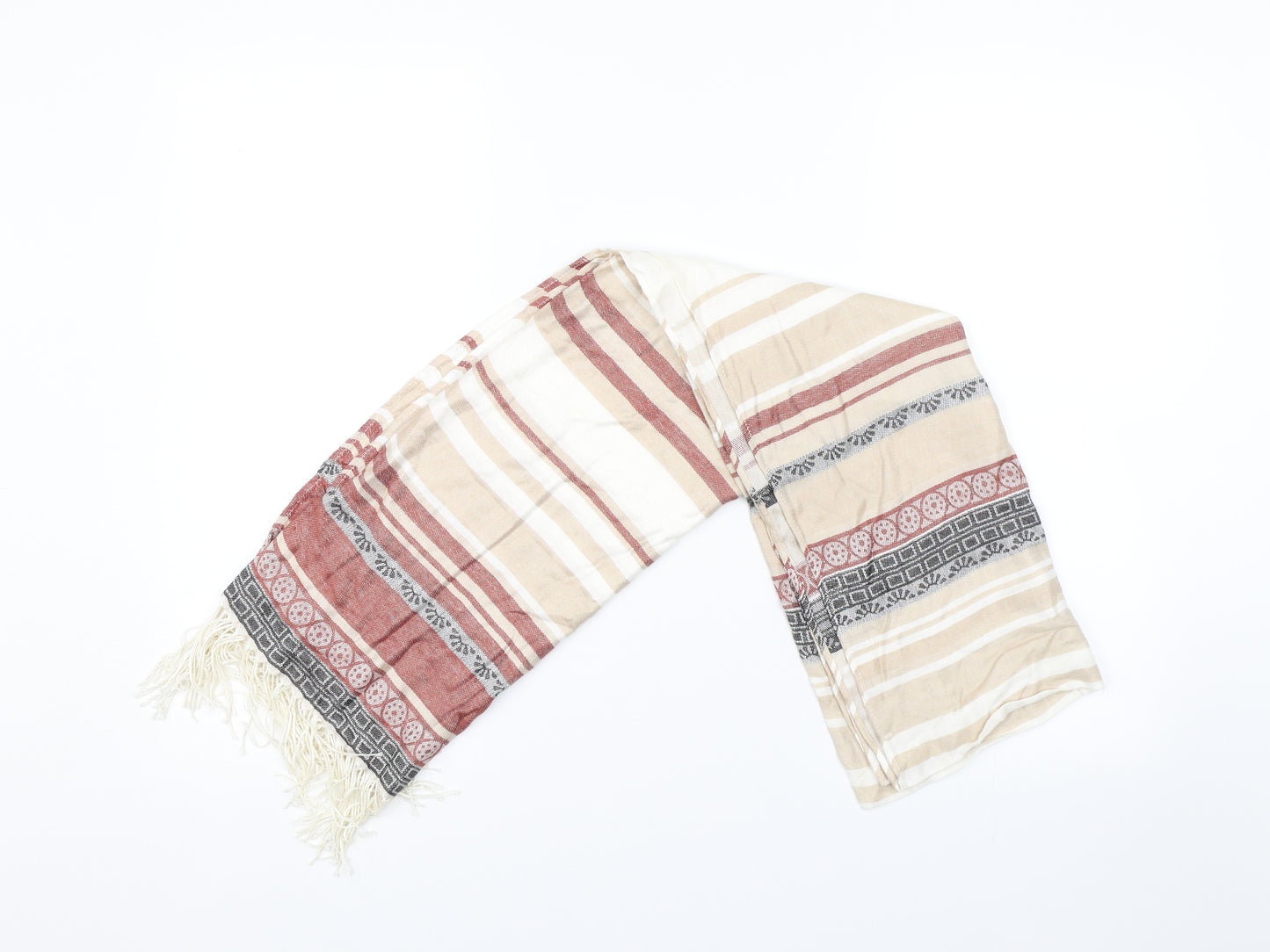 Preworn Womens Brown Striped   Scarf