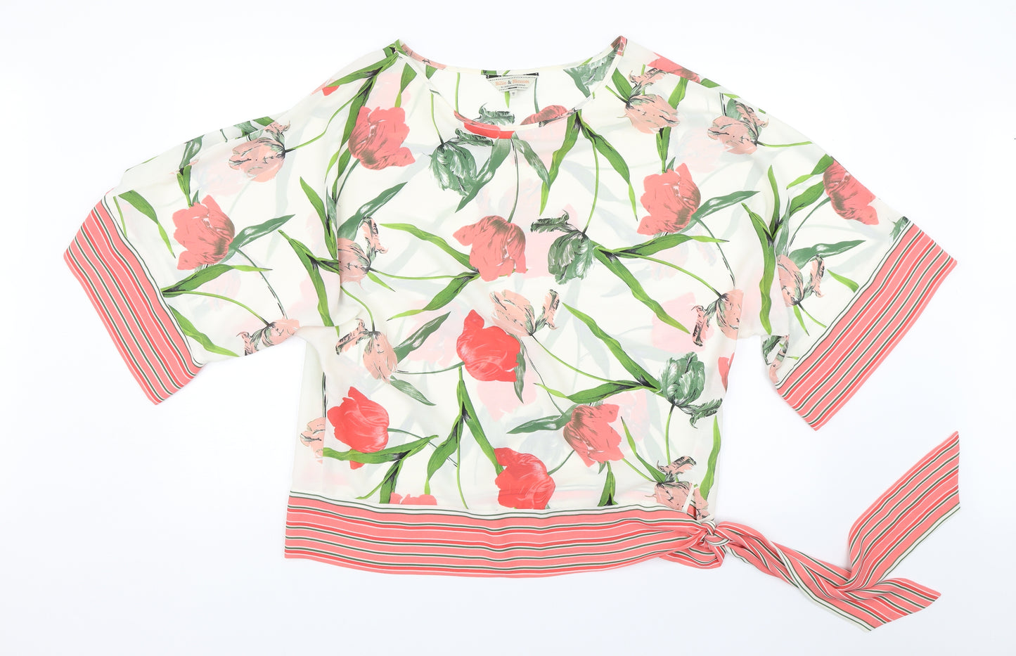 Dorothy Perkins Womens White Floral  Basic Blouse Size 16  - Transparent