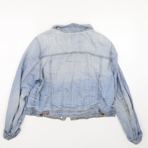 New Look Womens Blue  Denim Jacket  Size 18  - Distressed