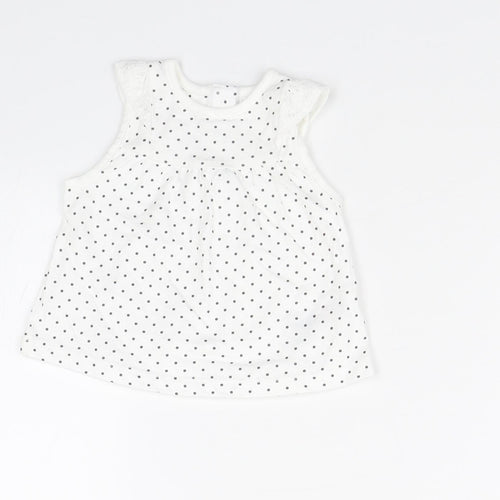 Nutmeg Baby White Polka Dot  Basic Tank Size Newborn