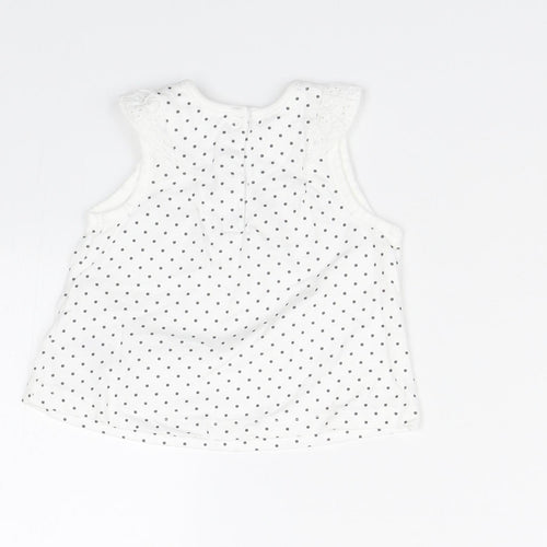 Nutmeg Baby White Polka Dot  Basic Tank Size Newborn
