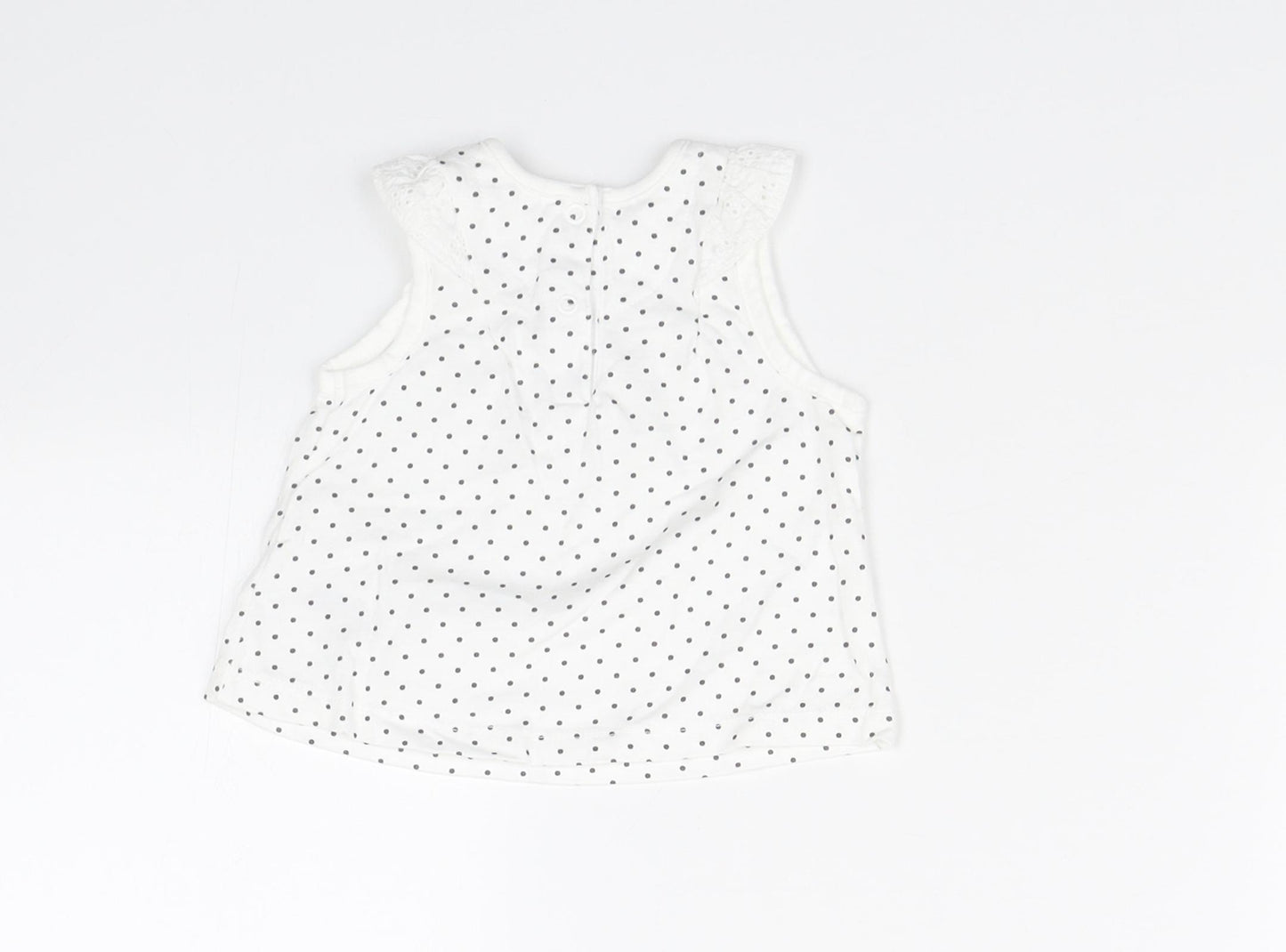 Nutmeg Baby White Polka Dot  Basic Tank Size Newborn