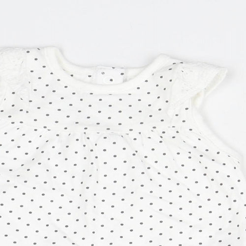 Nutmeg Baby White Polka Dot  Basic Tank Size Newborn