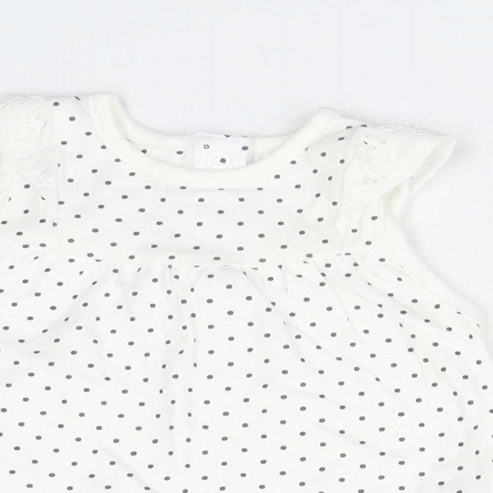 Nutmeg Baby White Polka Dot  Basic Tank Size Newborn