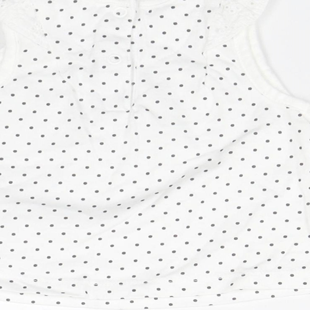 Nutmeg Baby White Polka Dot  Basic Tank Size Newborn