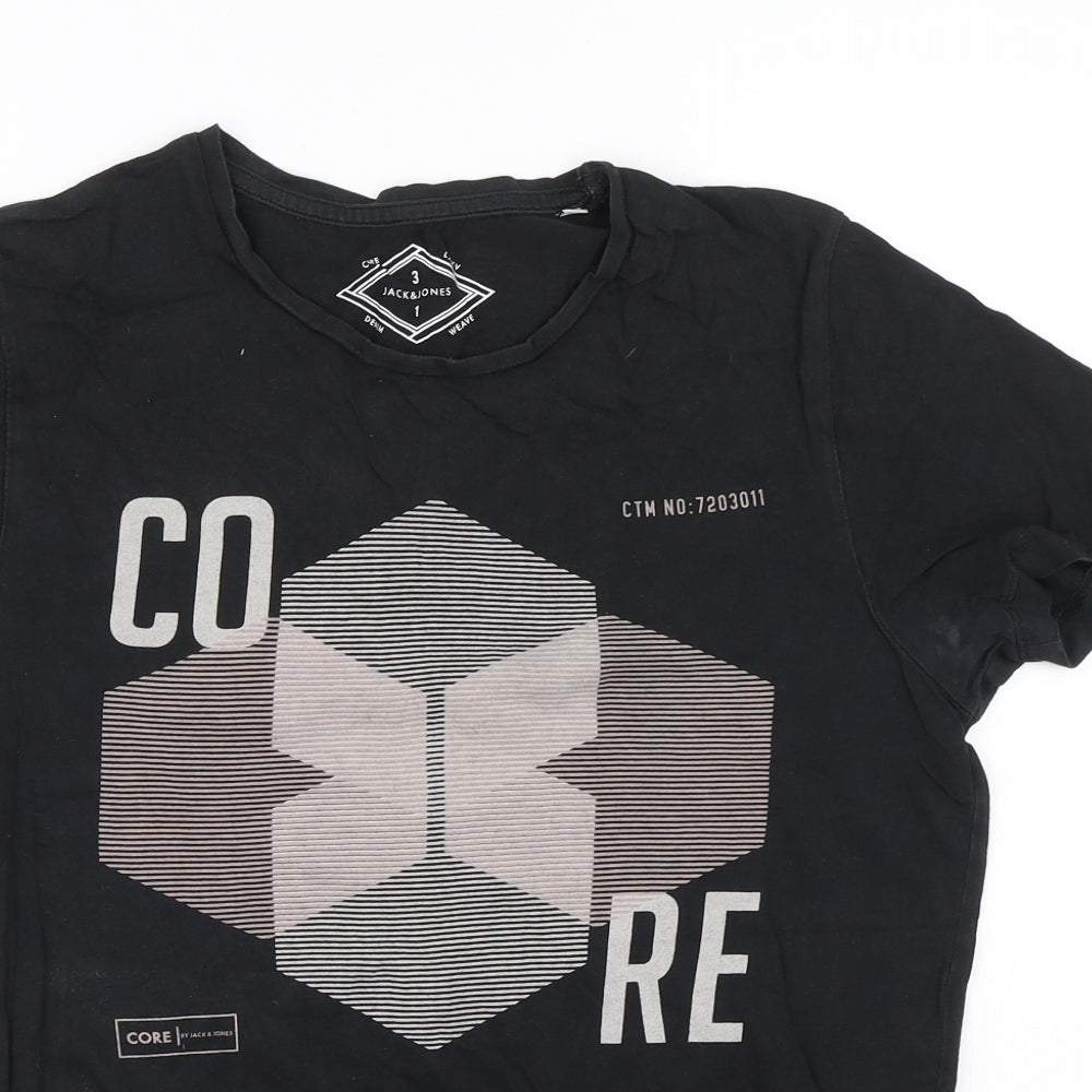 Jack&Jones Mens Black    T-Shirt Size M