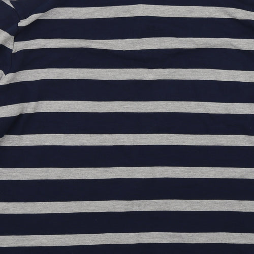 BHS Mens Blue Striped   Polo Size L