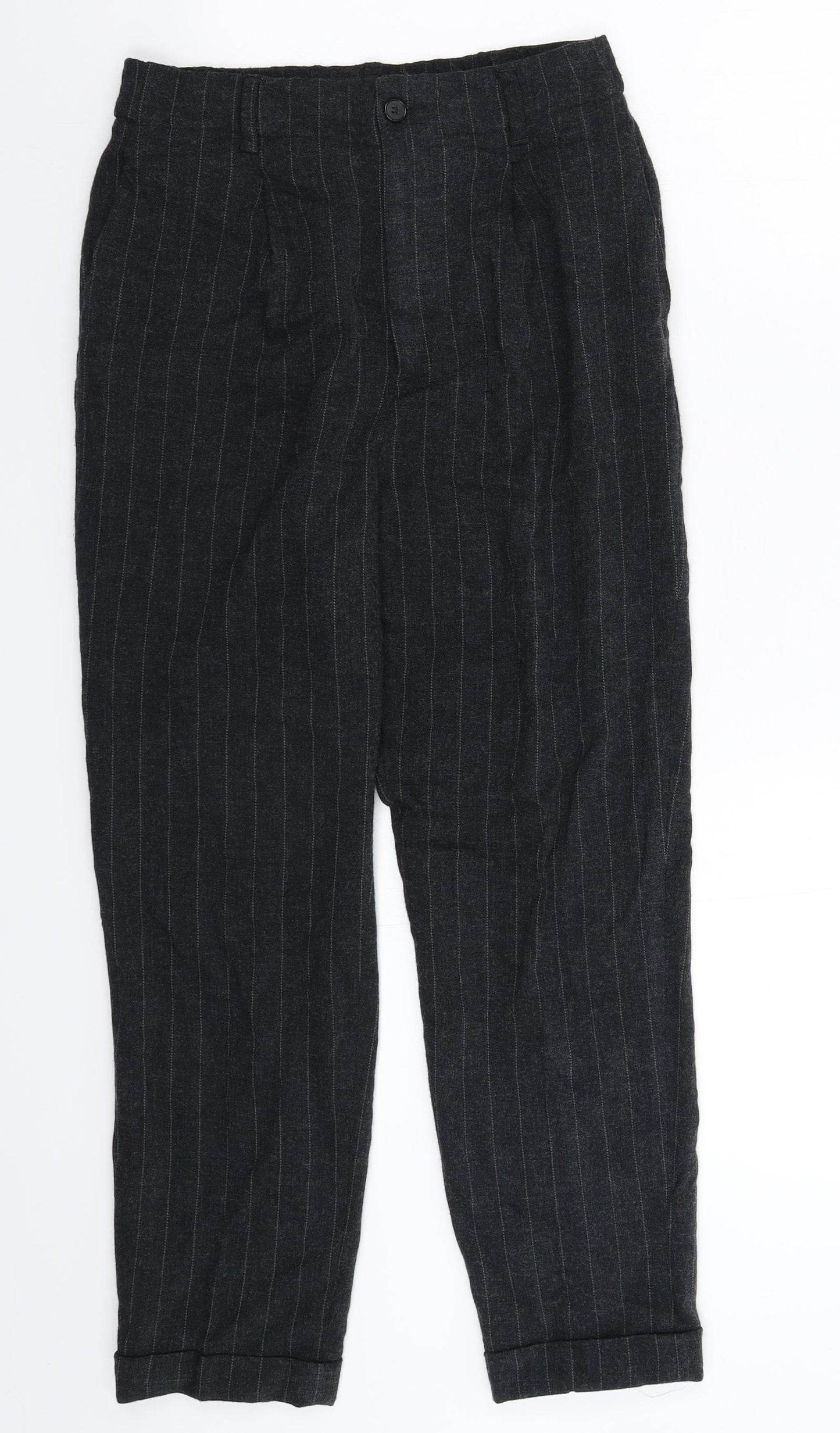 Zara Womens Grey Striped  Dress Pants Trousers Size XS L24 in