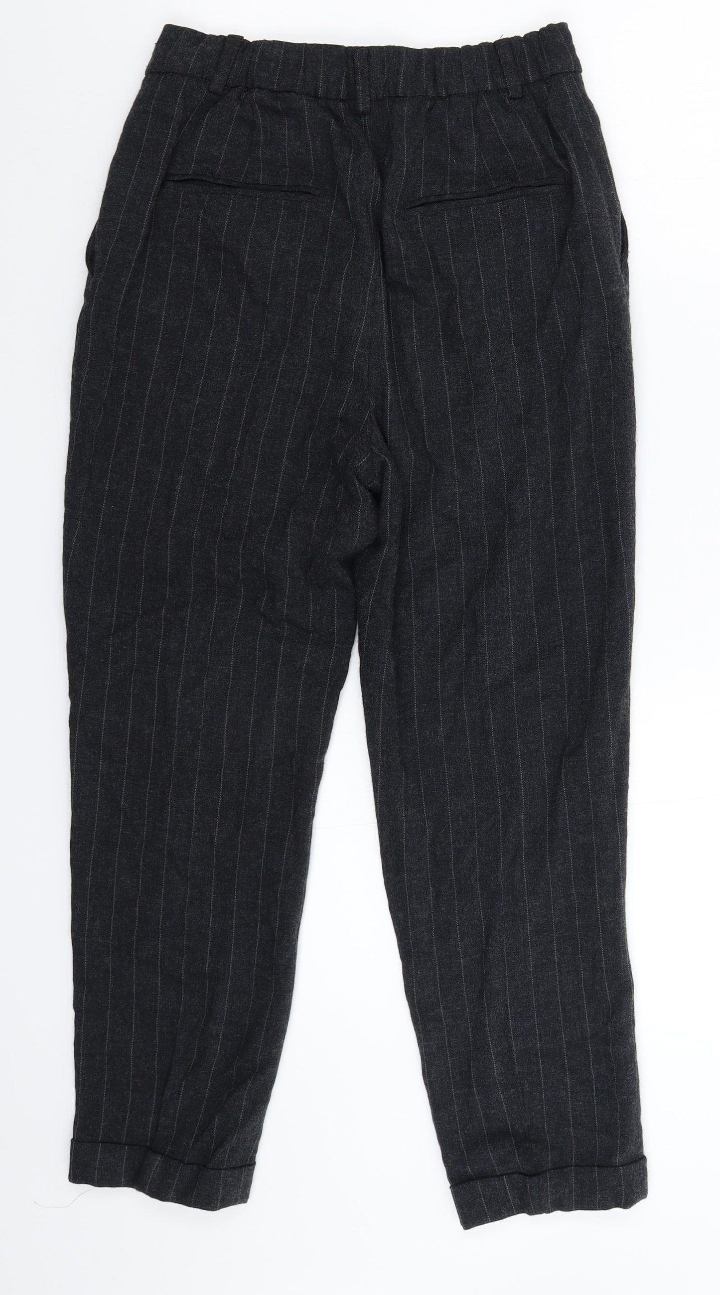 Zara Womens Grey Striped  Dress Pants Trousers Size XS L24 in