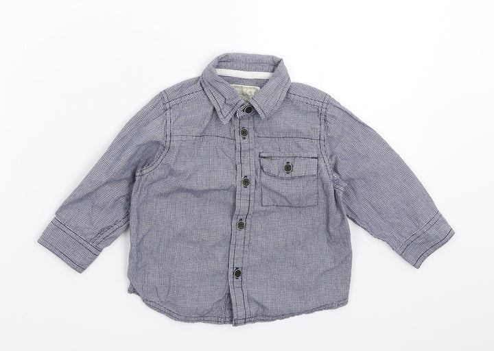 Merc Baby Blue Check  Basic Button-Up Size 12-18 Months