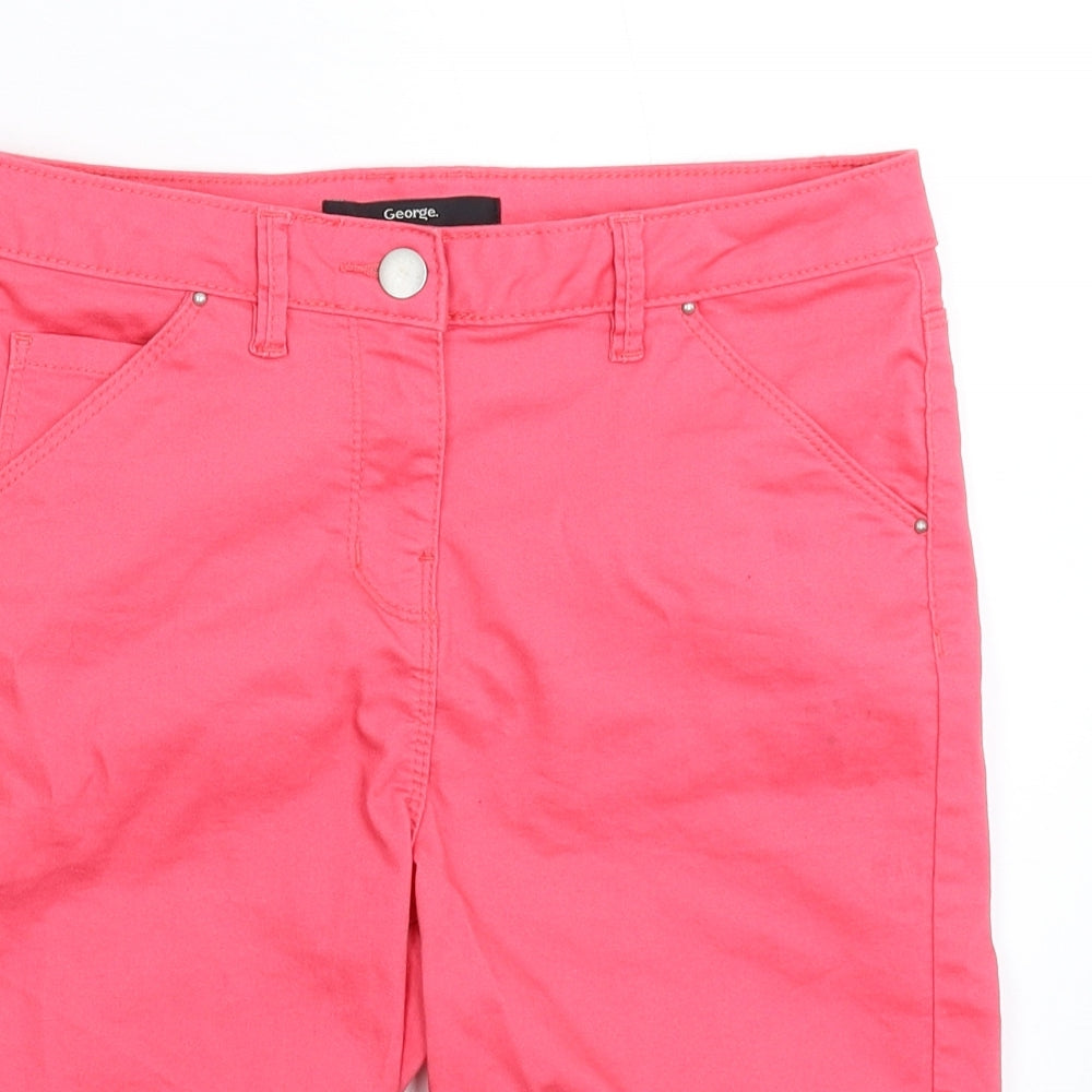 George Womens Pink  Denim Bermuda Shorts Size 8