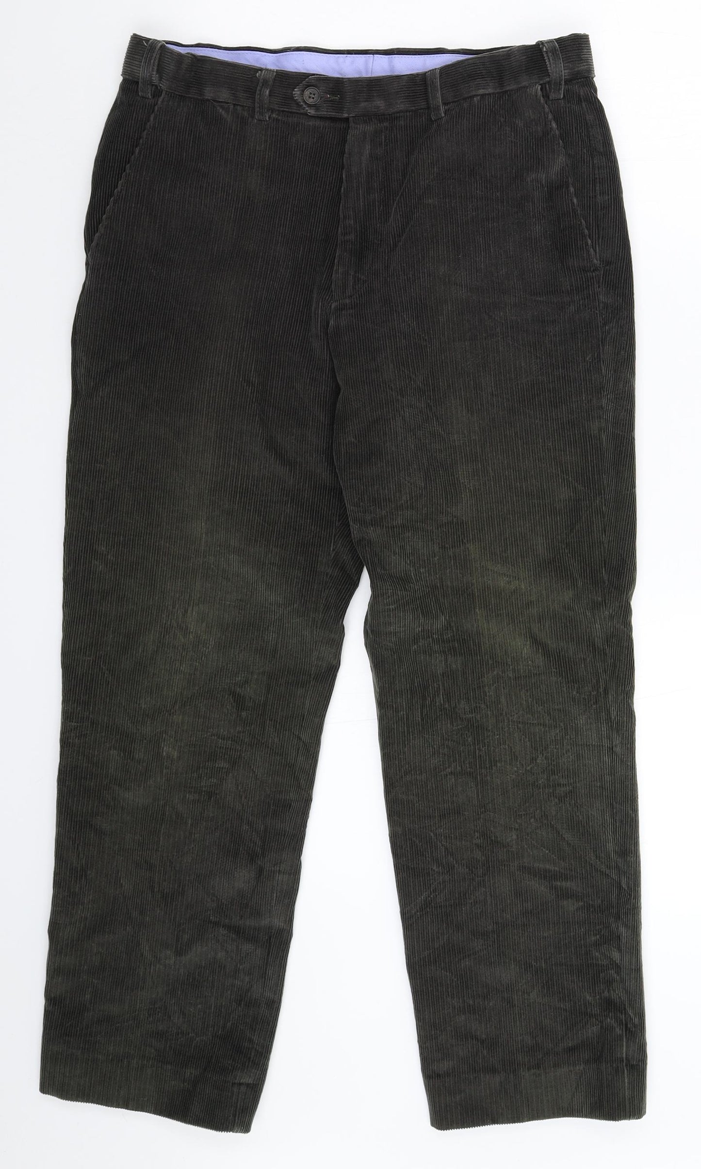 Marks and Spencer Mens Grey  Corduroy Trousers  Size 32 L29 in