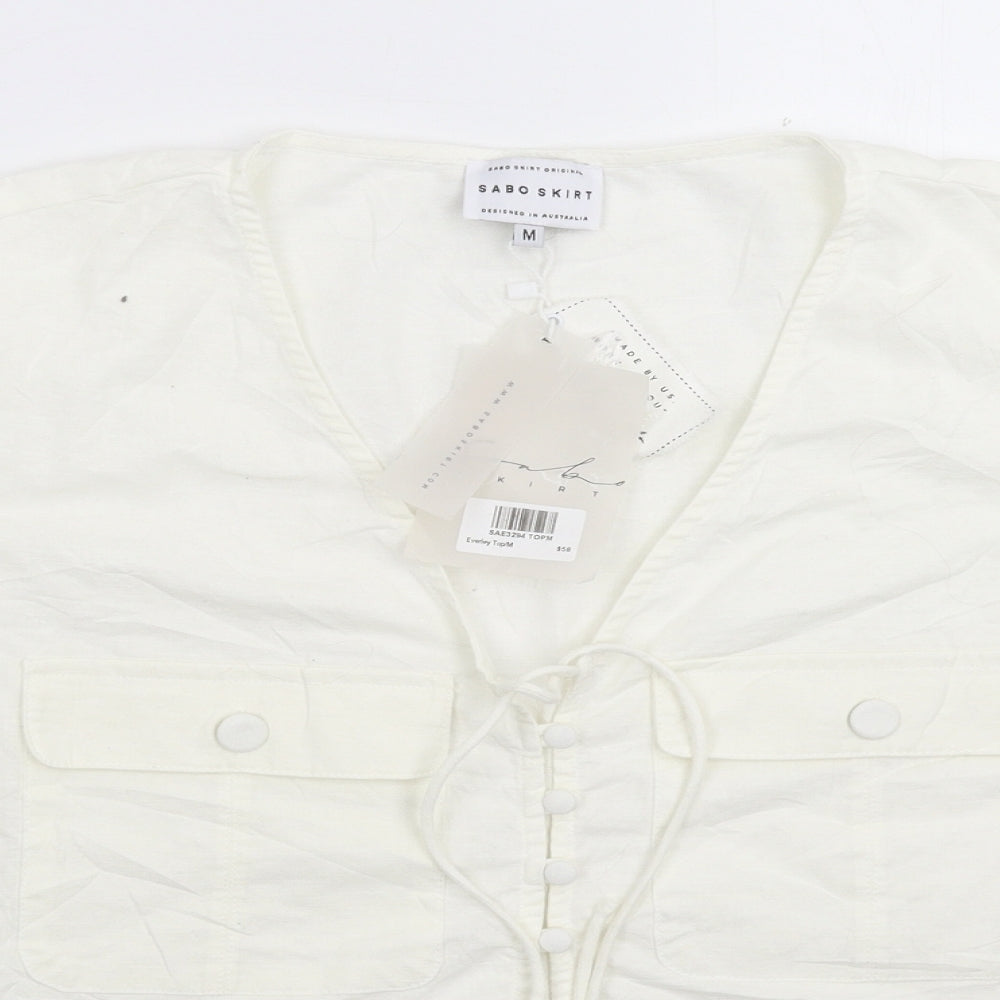 Sabo Skirt Womens White   Basic Button-Up Size M