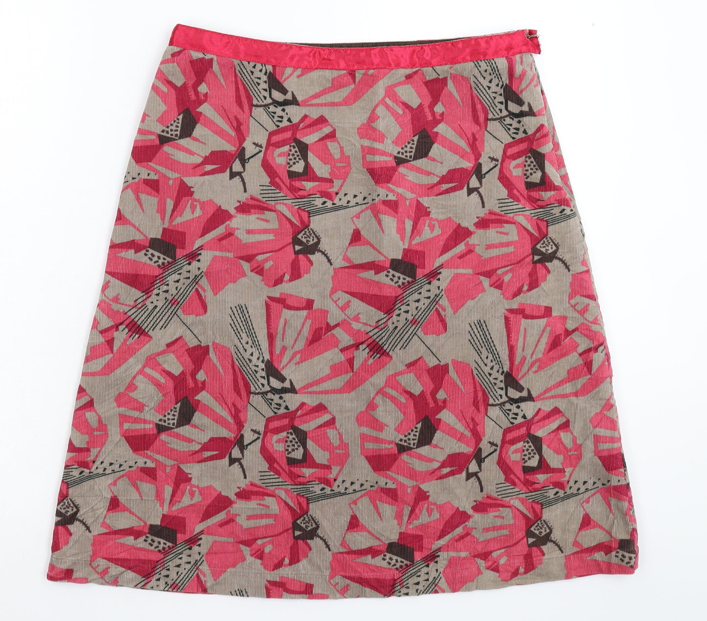 White Stuff Womens Multicoloured Geometric Corduroy A-Line Skirt Size 10