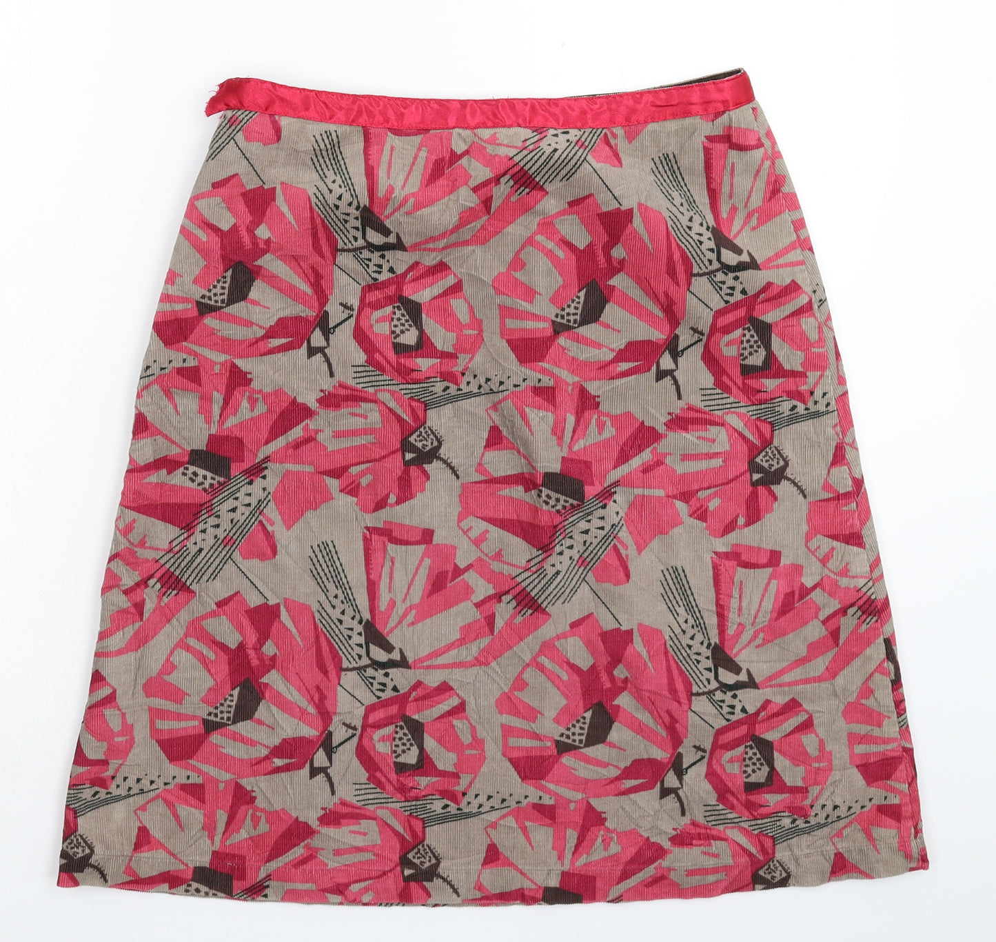 White Stuff Womens Multicoloured Geometric Corduroy A-Line Skirt Size 10