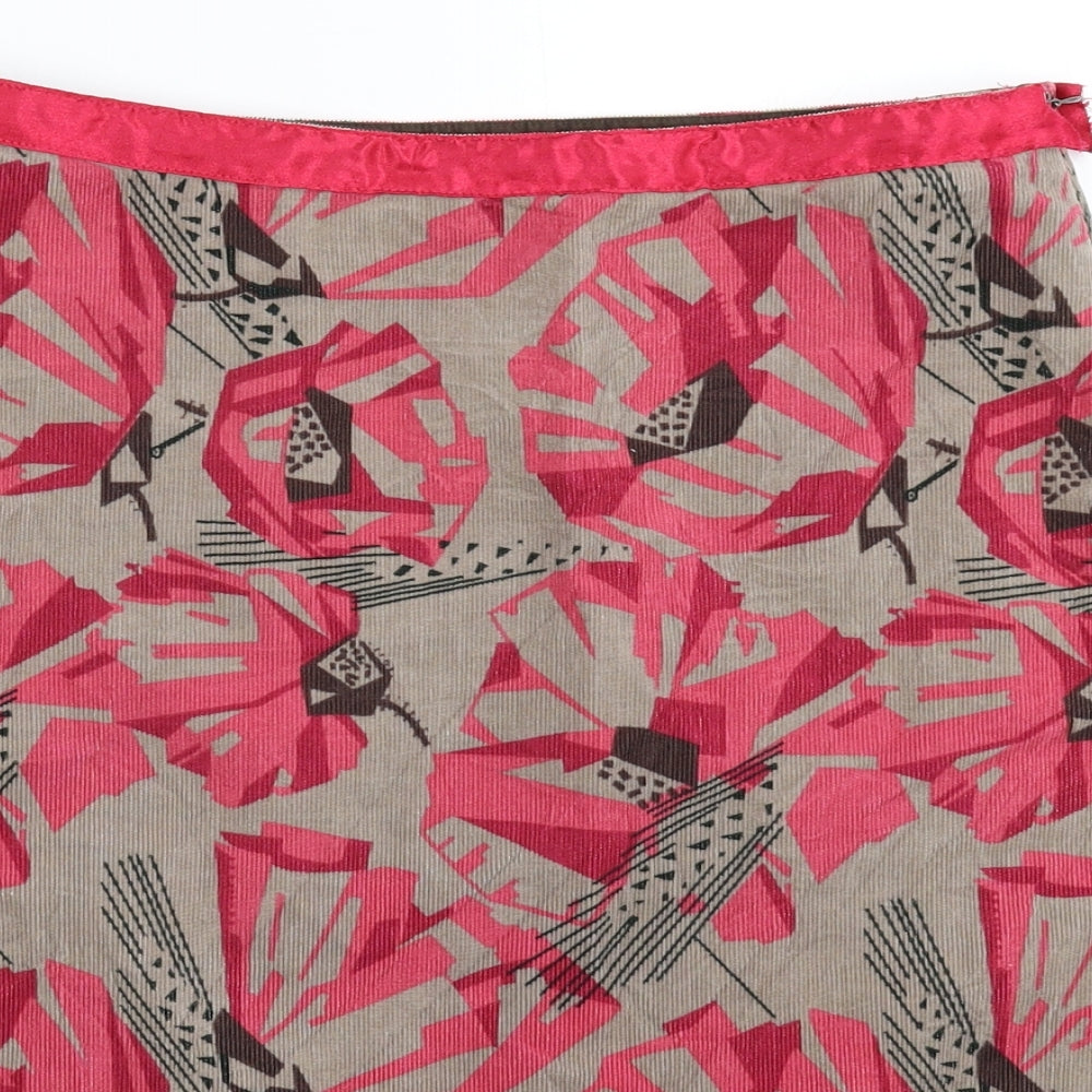White Stuff Womens Multicoloured Geometric Corduroy A-Line Skirt Size 10