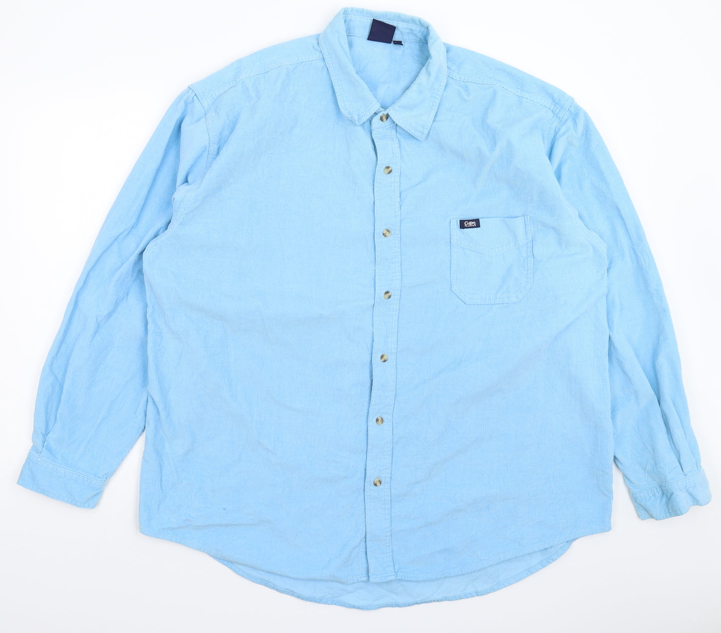 Cotton Traders Mens Blue  Corduroy  Button-Up Size 2XL