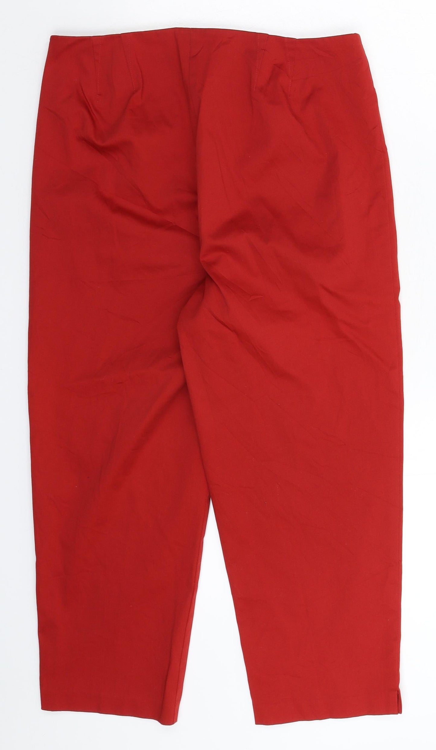 Marks and Spencer Womens Red   Cropped Trousers Size 10 L23 in