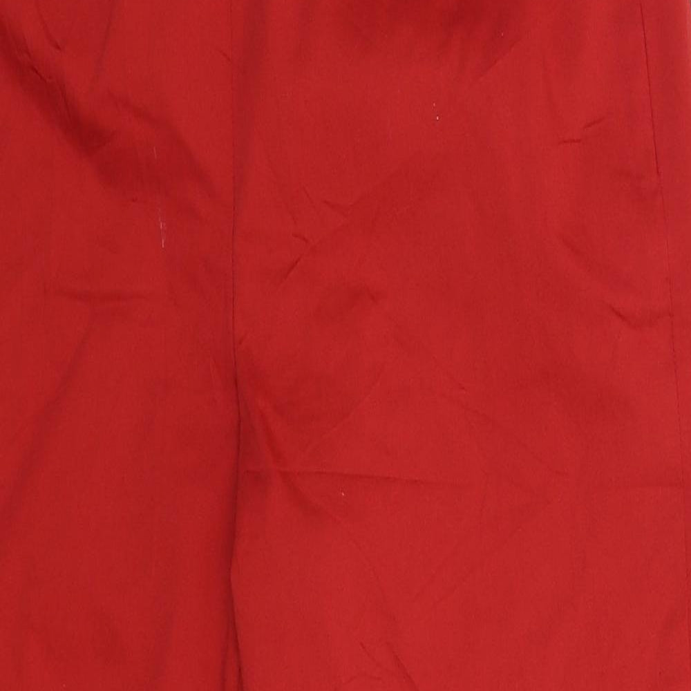 Marks and Spencer Womens Red   Cropped Trousers Size 10 L23 in