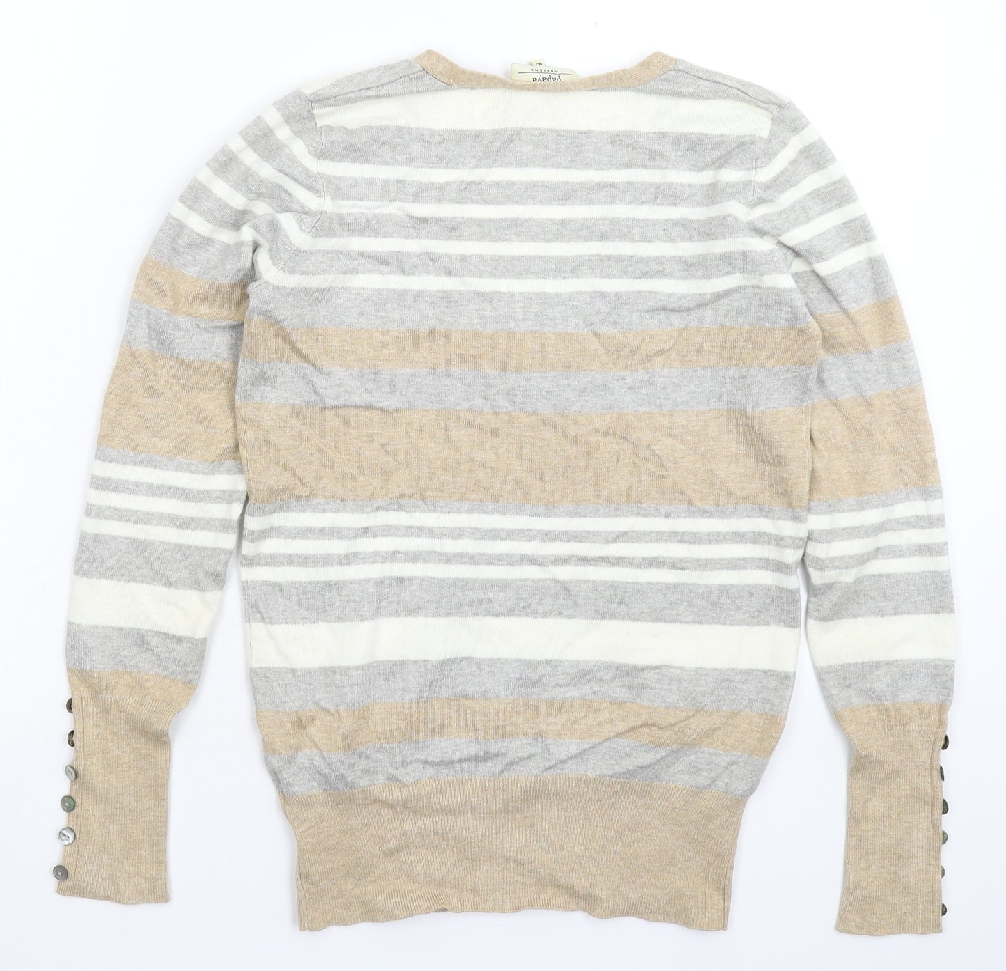 Papaya Womens Multicoloured Striped Knit Pullover Jumper Size 10