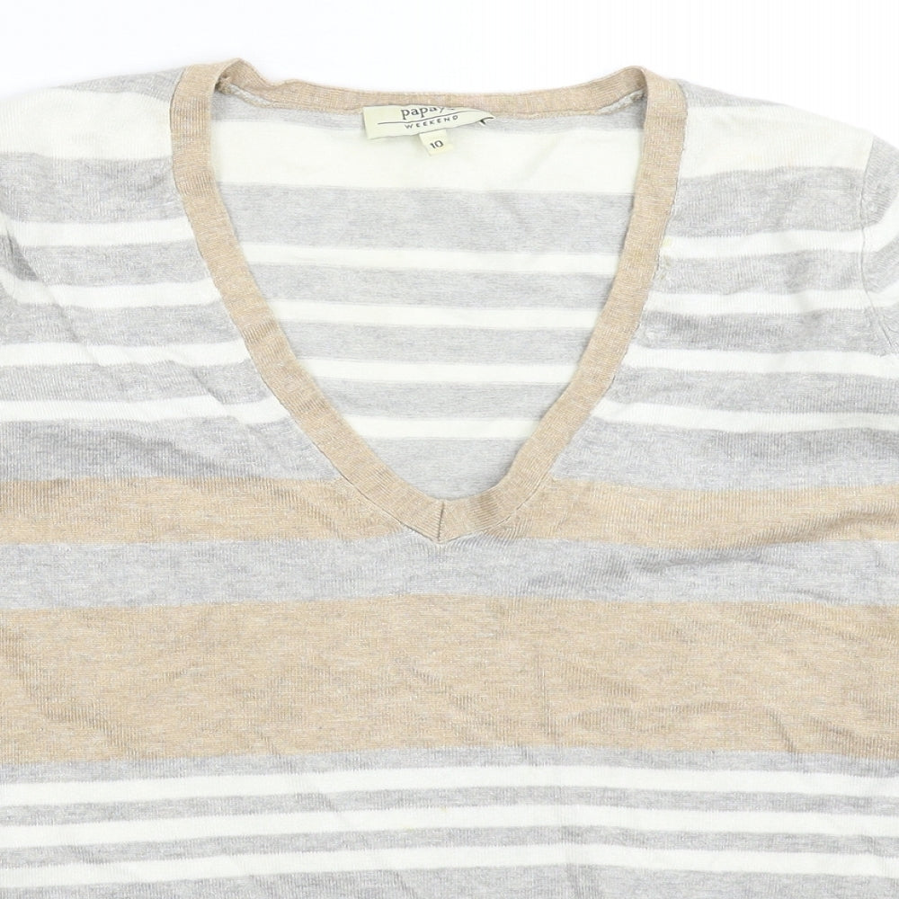Papaya Womens Multicoloured Striped Knit Pullover Jumper Size 10