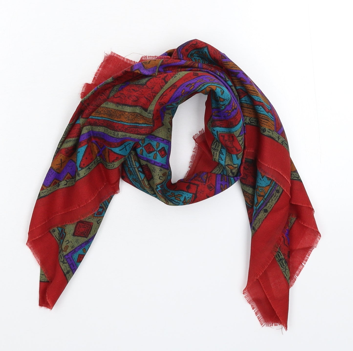 Preworn Womens Multicoloured Geometric   Scarf