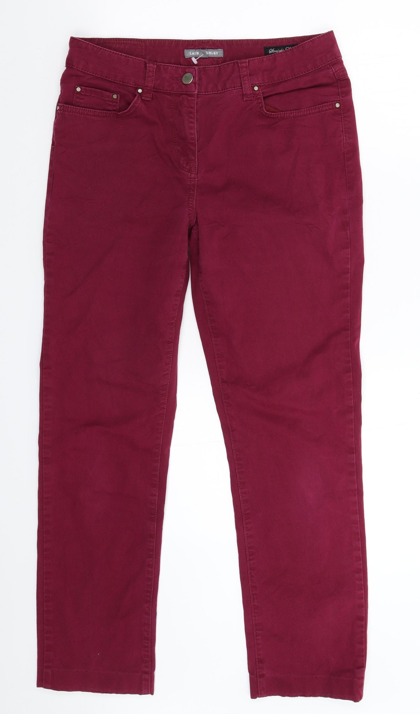 Laura Ashley Womens Pink  Denim Straight Jeans Size 12 L28 in