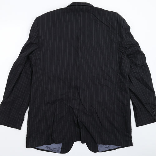 Marks and Spencer Mens Black Striped  Jacket Suit Jacket Size 46