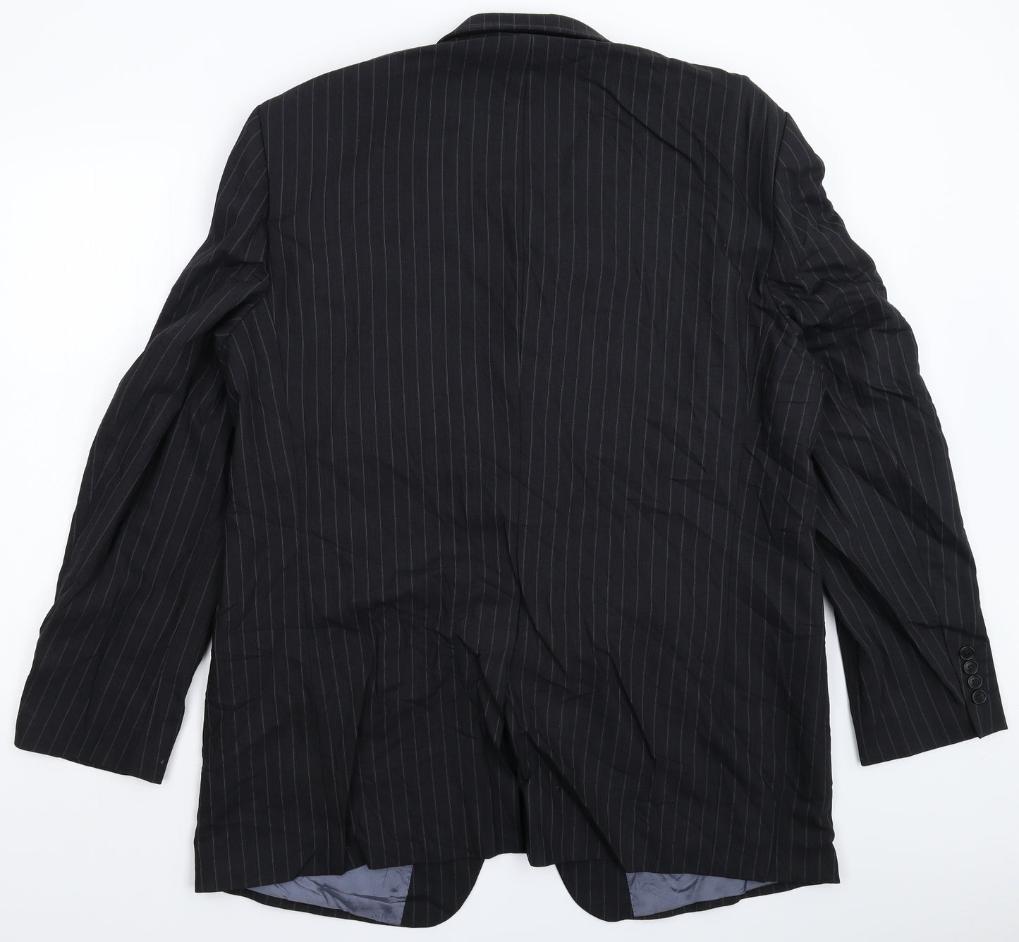 Marks and Spencer Mens Black Striped  Jacket Suit Jacket Size 46