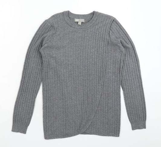 Front view of ASOS women’s grey knit jumper, size UK 8